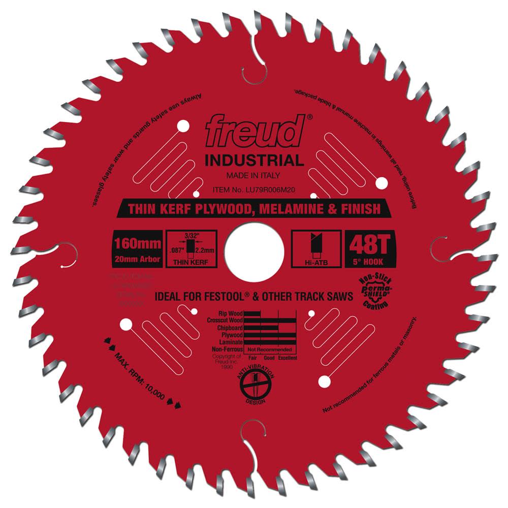 

Freud 160 mm x 48T mm Thin Kerf Ultimate Plywood & Melamine Blade