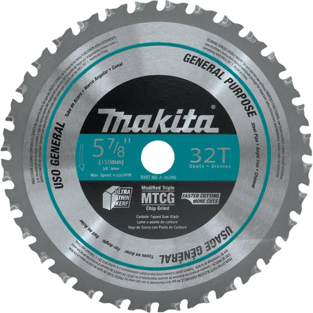 

Makita 5-7/8 in. 32T Metal/General Purpose Carbide-Tipped Saw Blade
