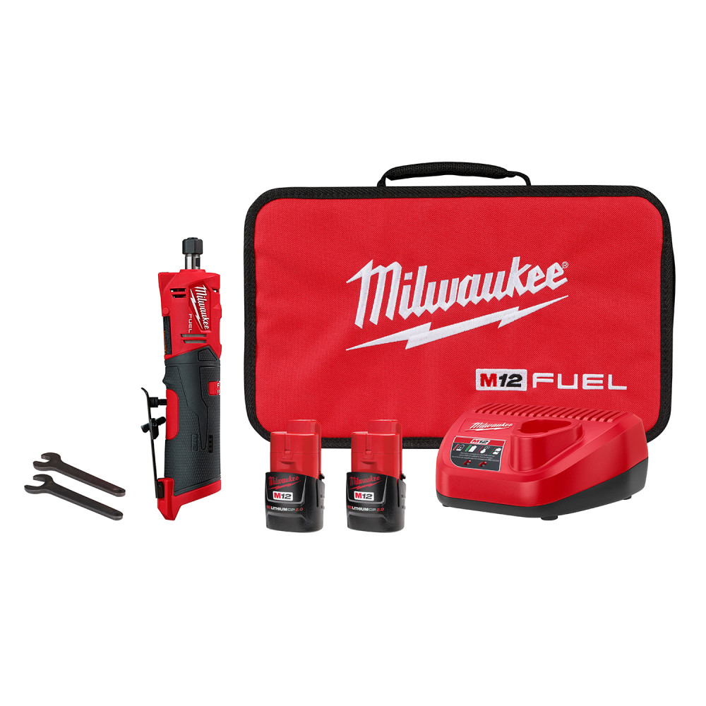 Milwaukee M12 FUEL Straight Die Grinder Battery Kit 2486-22