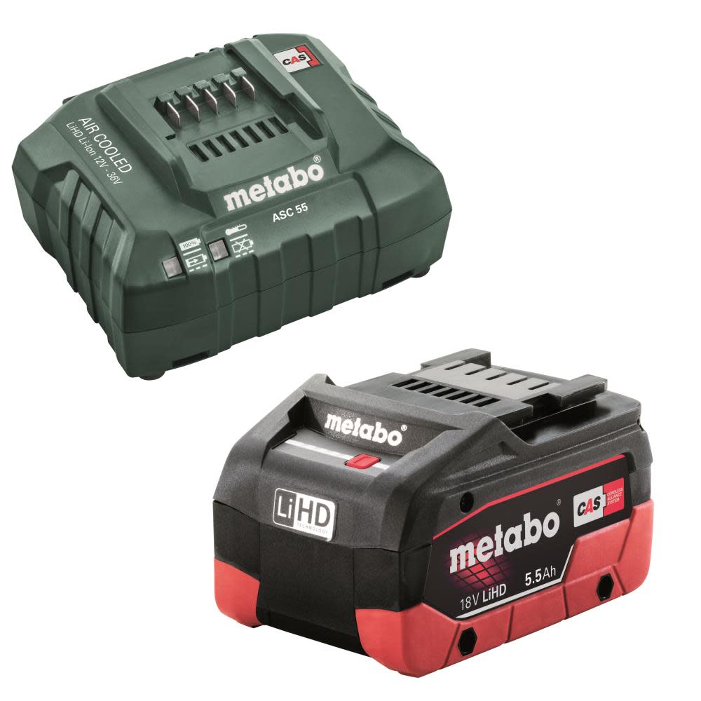 

Metabo 18V Lithium Ion 5.5Ah Battery + ASC 55 Charger Kit