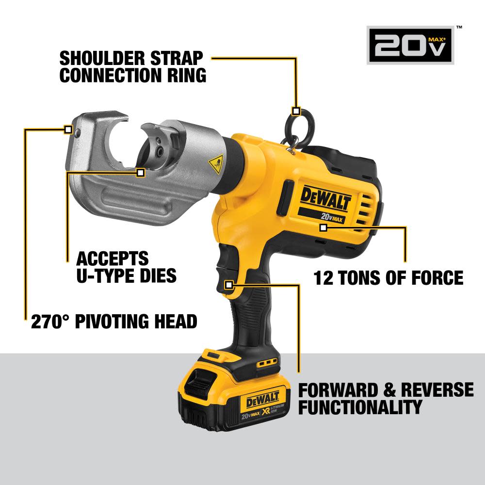 20V MAX* Cordless Died Electrical Cable Crimping Tool Kit