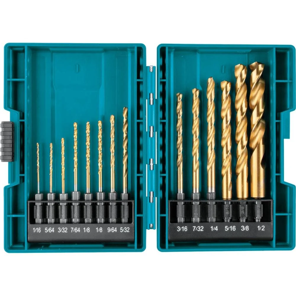 Makita Impact GOLD 14 Pc. Titanium Drill Bit Set 1/4in Hex Shank