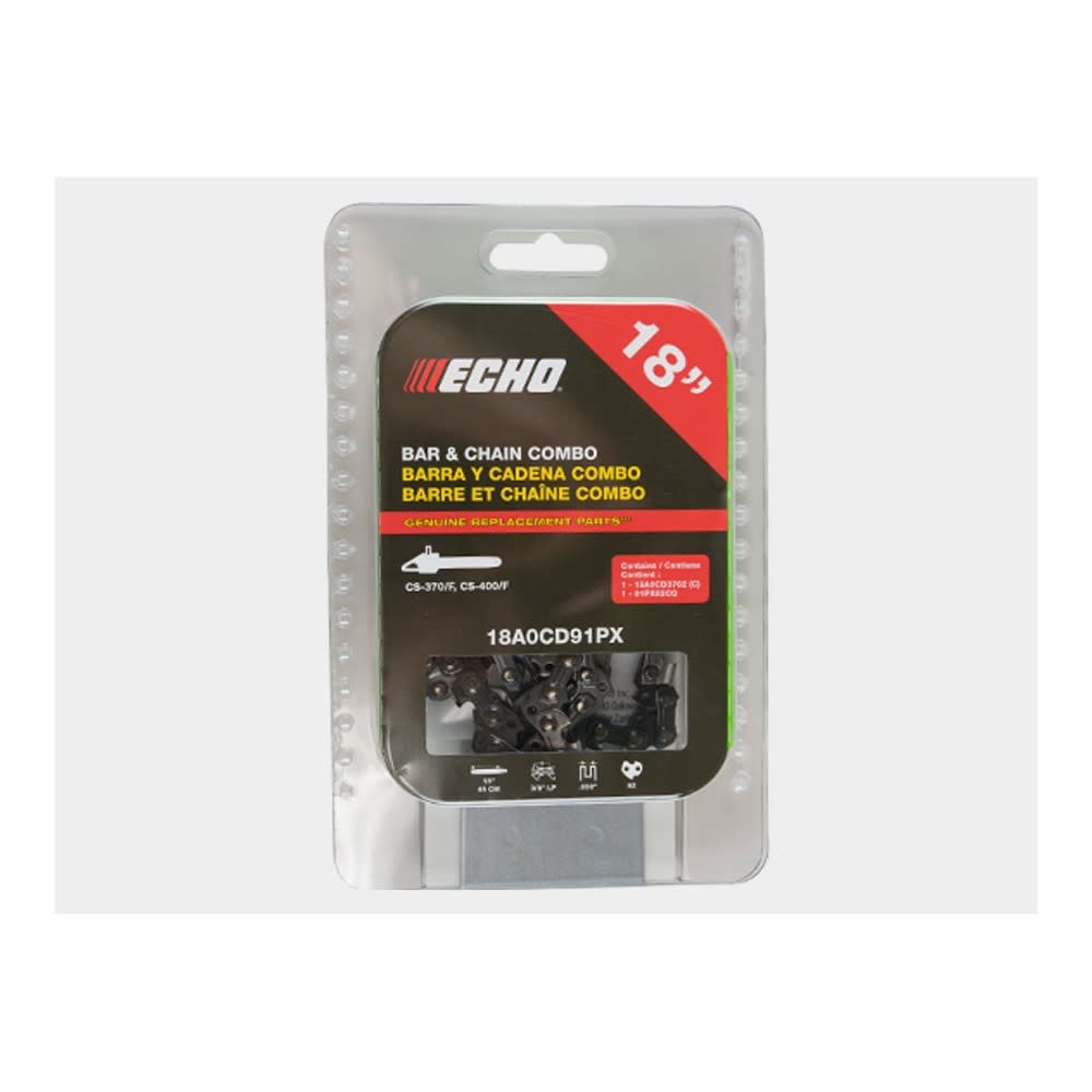 Echo 18 in Replacement Guide Bar & Chain Combo Pack