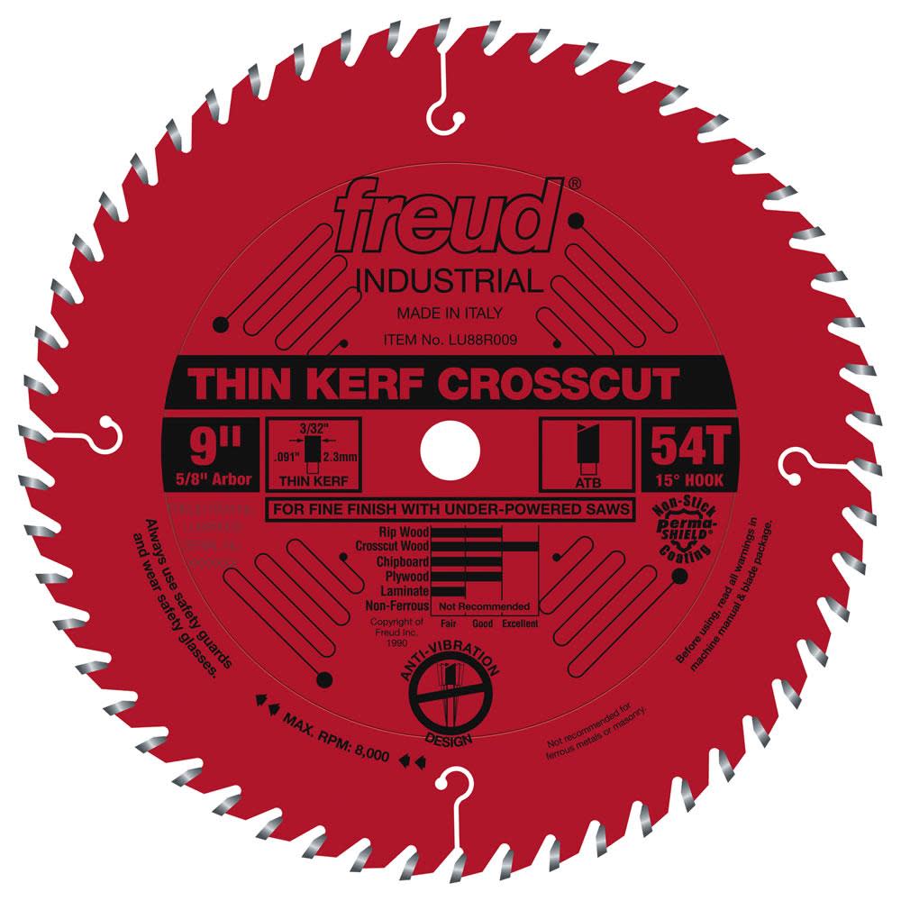 

Freud 9" Thin Kerf Fine Finish Crosscut with Perma-SHIELD Coating