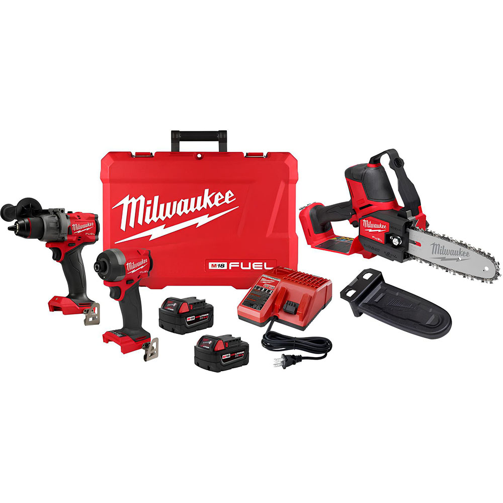 My9Swallows セット Milwaukee M18 FUEL Drill, Impact Driver & Pruning Saw Combo Kit