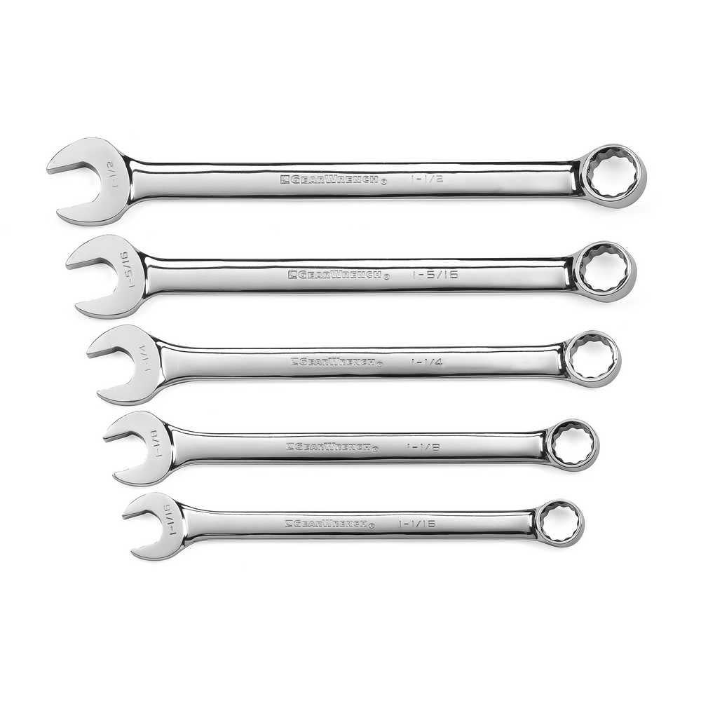 

GEARWRENCH 5 Piece 12 Point Long Pattern Combination Wrench Set SAE