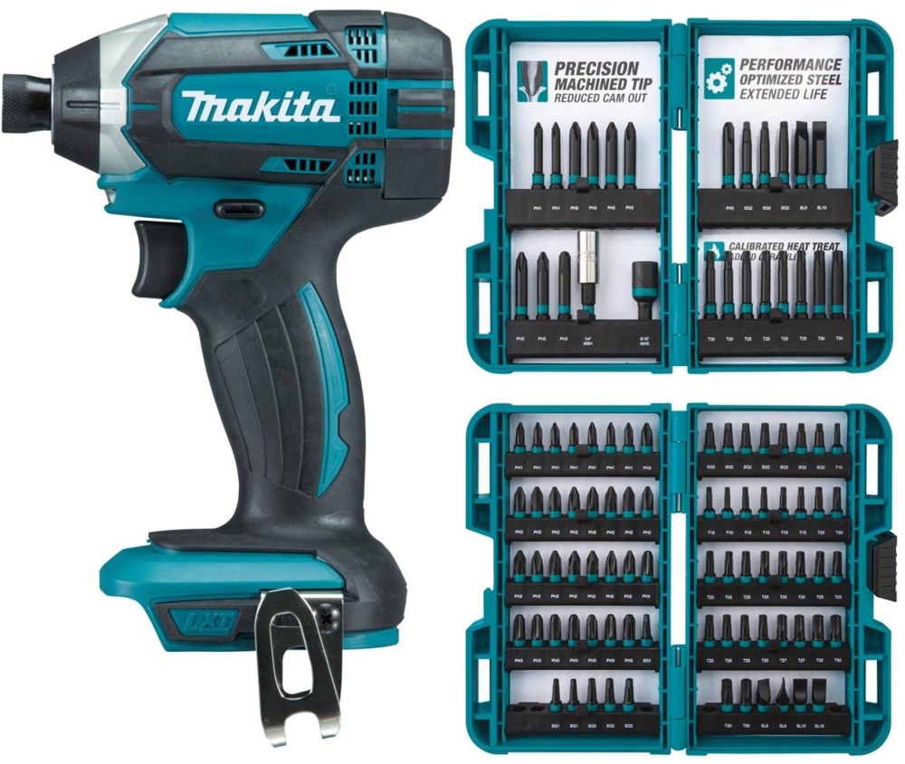 View Makita 18V LXT Lithium Ion Cordless Impact Driver (Tool Only) & ImpactX 100 pc Driver Bit Set Bundle