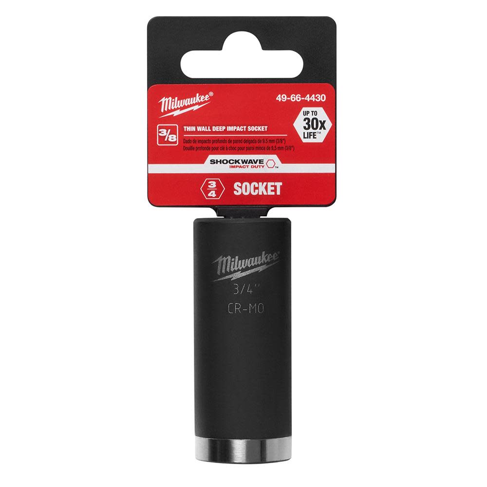 

Milwaukee 3/4 In. SHOCKWAVE Impact Duty Deep Well Socket 3/8 In. Drive