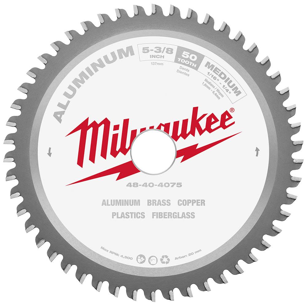 

Milwaukee 5-3/8 in. 50T Non-Ferrous Metal Circular Saw Blade