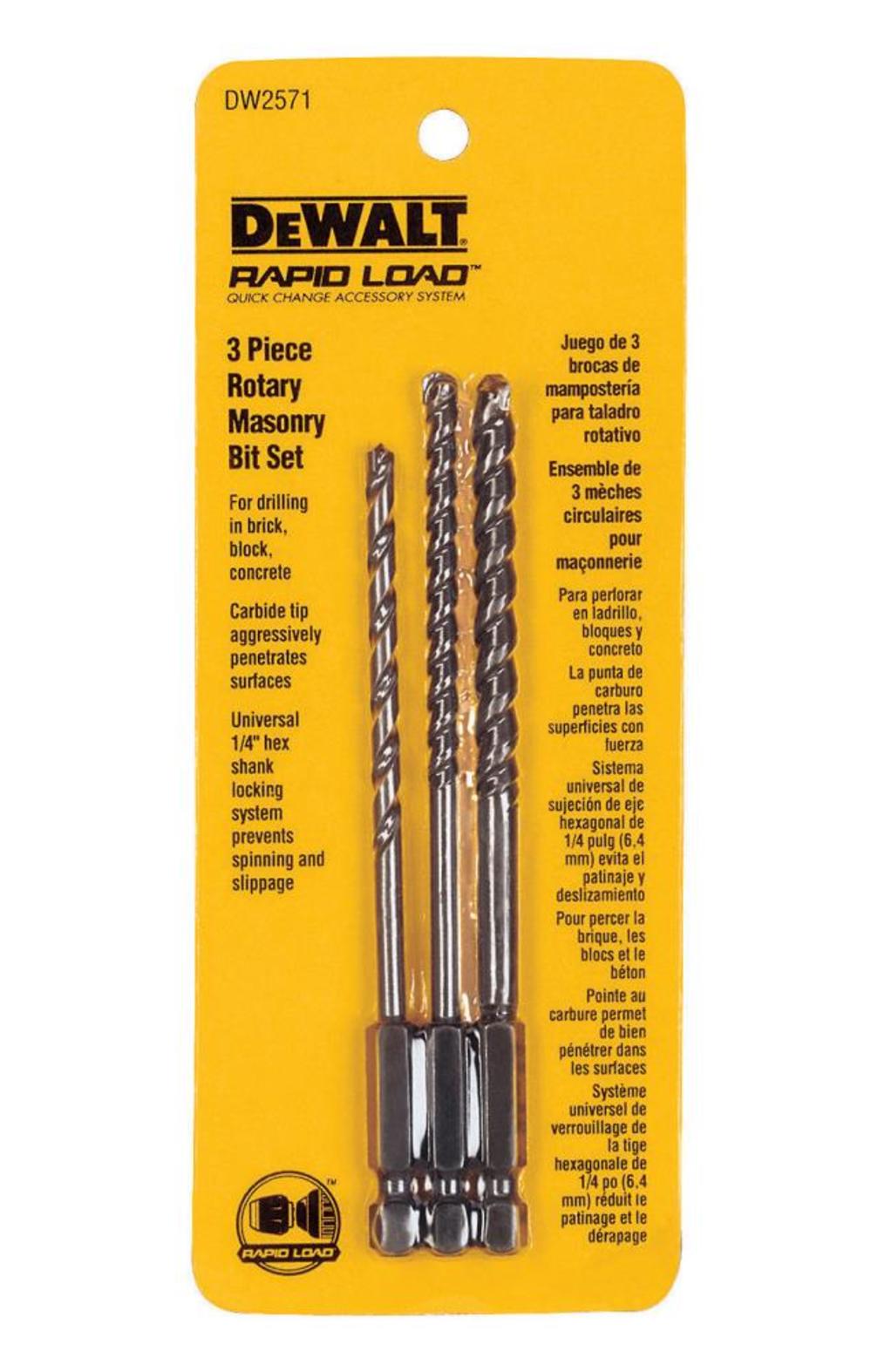 

DEWALT 3 Piece Masonry Bit Set