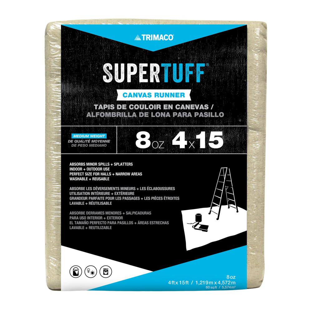 Trimaco SuperTuff Canvas Dropcloth, 8 Oz, 4 Ft.x 15 Ft. 58908 Acme Tools