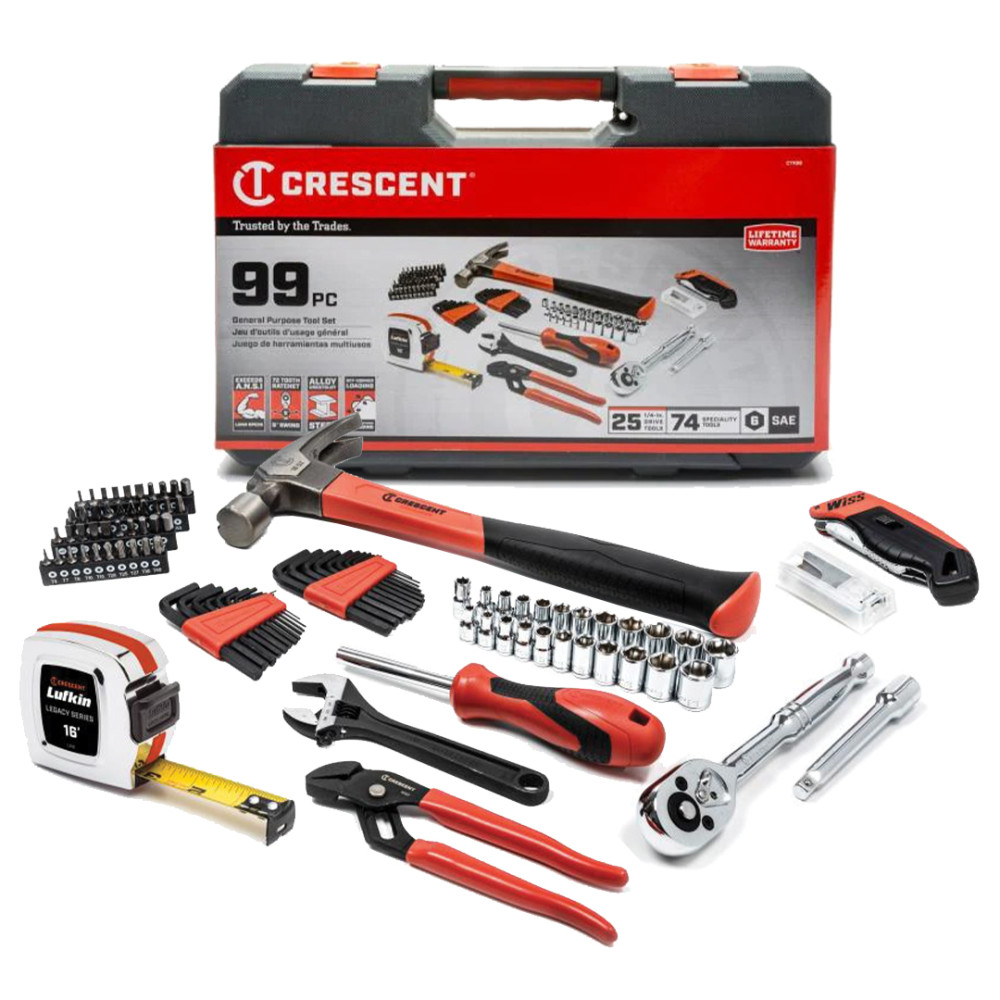 Crescent Tool Set General Purpose 1/4" Drive 99pc