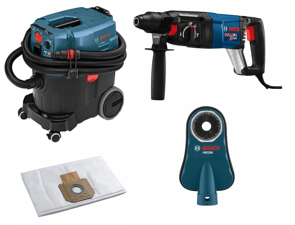 

Bosch Vacuum 9 Gallon & 1" Bulldog Hammer SDS Plus Bundle