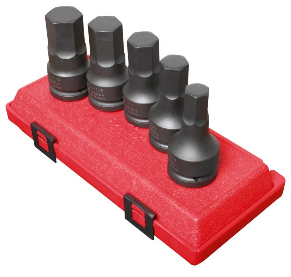 

Sunex 3/4 In. Drive SAE Hex Driver Impact Socket Set 5 pc.