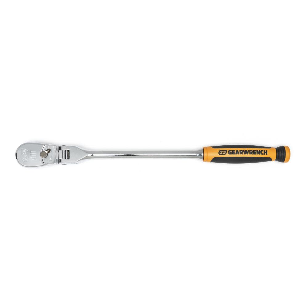 

GEARWRENCH 3/8" Drive 90 Tooth Dual Material Flex Head Teardrop Ratchet 13"