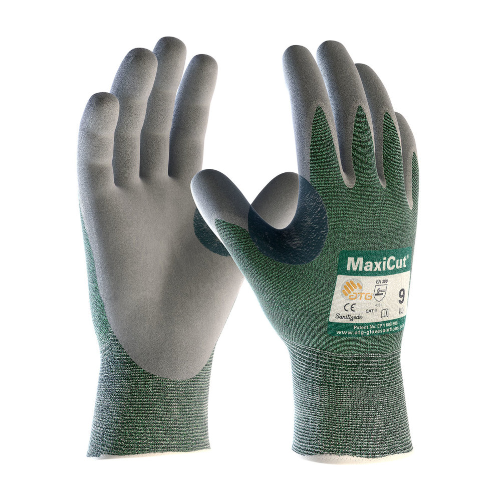 

Protective Industrial Products MaxiCut Seamless Knit Engineered Yarn Glove with Nitrile Coated MicroFoam Grip on Palm & Fingers Large - 12 Pk