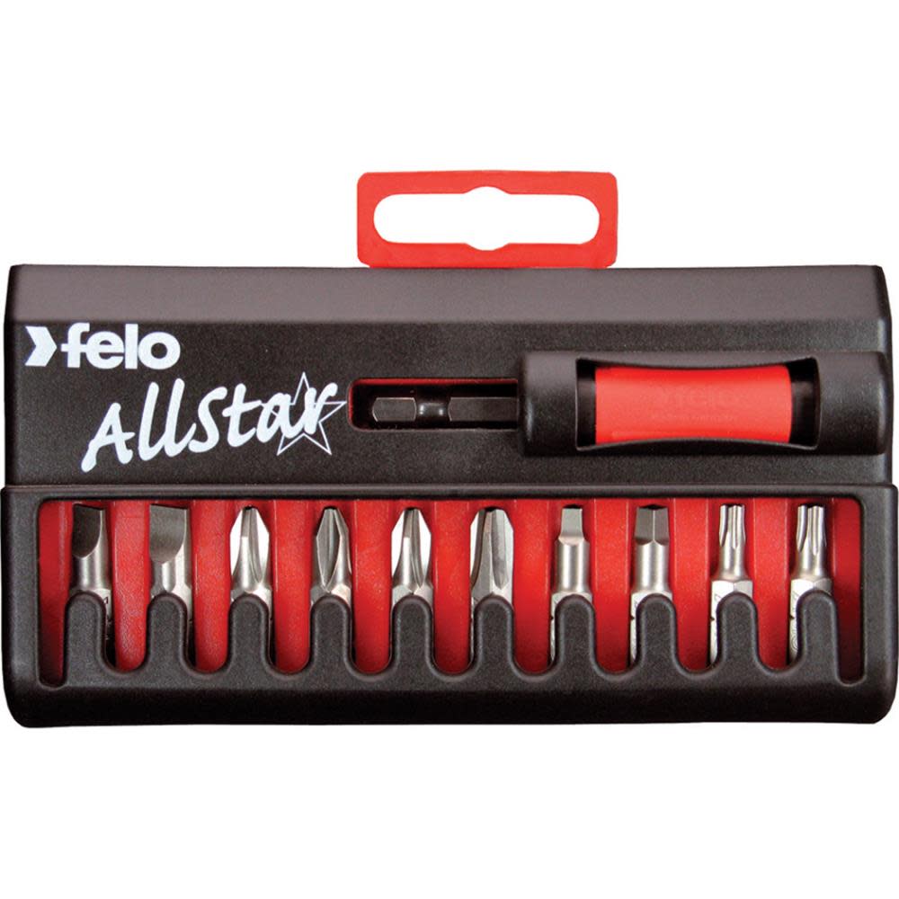 

Felo 10Pc All Star Univ Bit Set with Self Adjusting Screw Holder