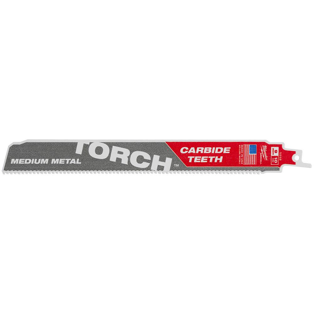 Milwaukee 9 Inch 10TPI TORCH Carbide Teeth Metal Cutting Reciprocating Saw Blade