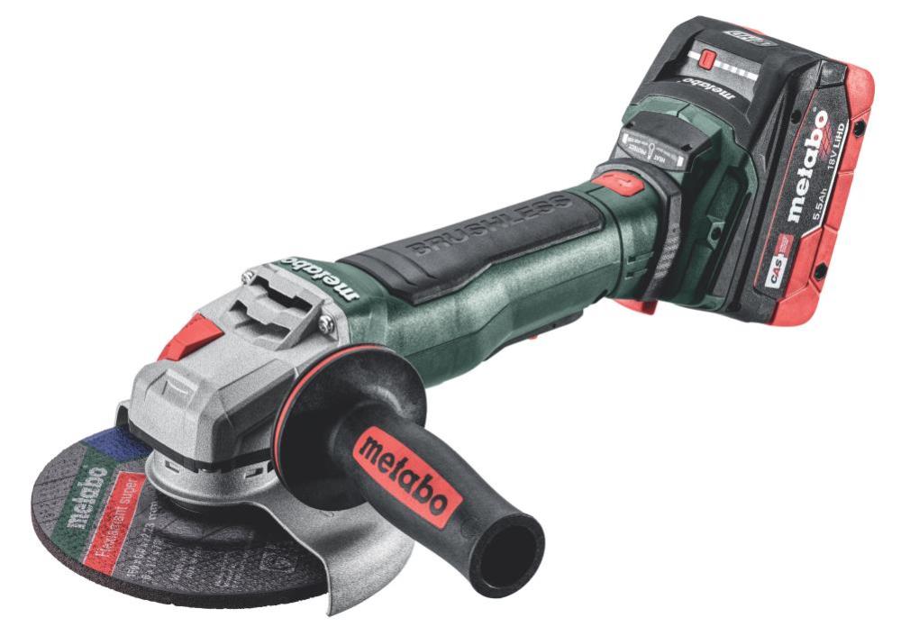 

Metabo WPB 18 LT BL 11-150 Quick 5.5Kit 6 Braking Angle Grinder Kit