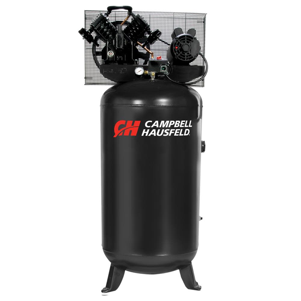 

Campbell Hausfeld Air Compressor 80 Gallon Vertical 5 HP 12.8 Amps 3 Phase