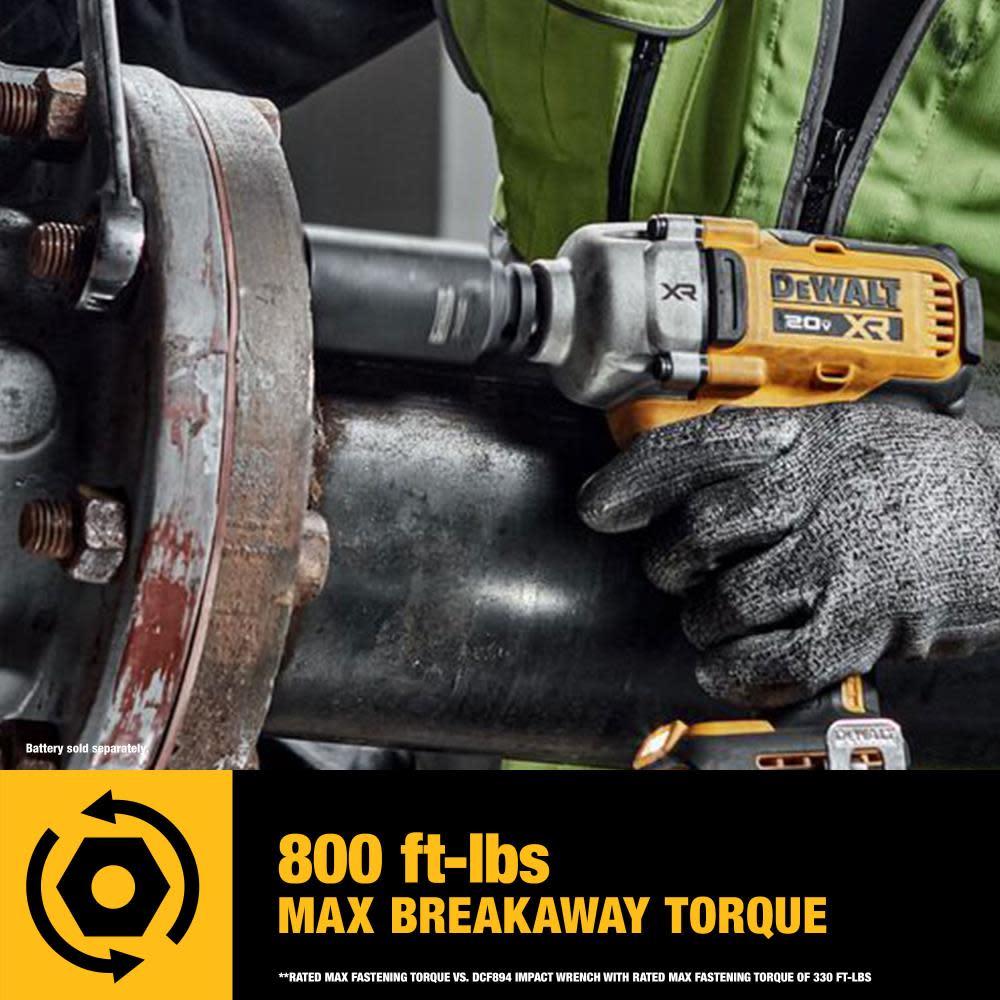 DEWALT 20V MAX XR 1 2in Mid Range Impact Wrench with Hog Ring Anvil Oil Resistant Batteries Kit DCF891GP2 Acme Tools