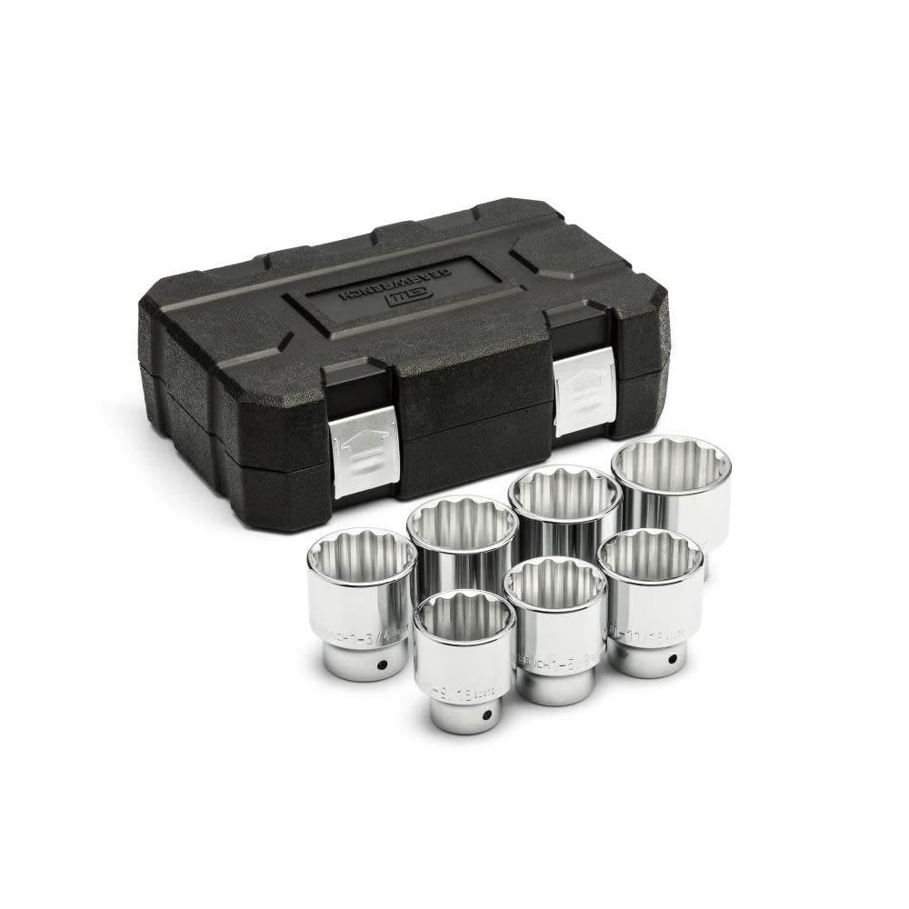 GEARWRENCH 3/4 Inch Drive 12 Point SAE Standard Length Socket 7 Piece ...