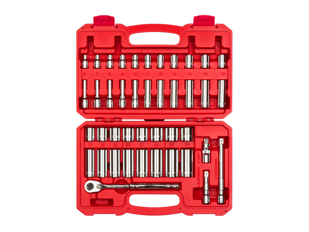 TEKTON Stecknuss- Und Ratschen-Satz – 42-teilig, 3/8-Antrieb, 6-kant, 6–24 Mm (SKT15201)