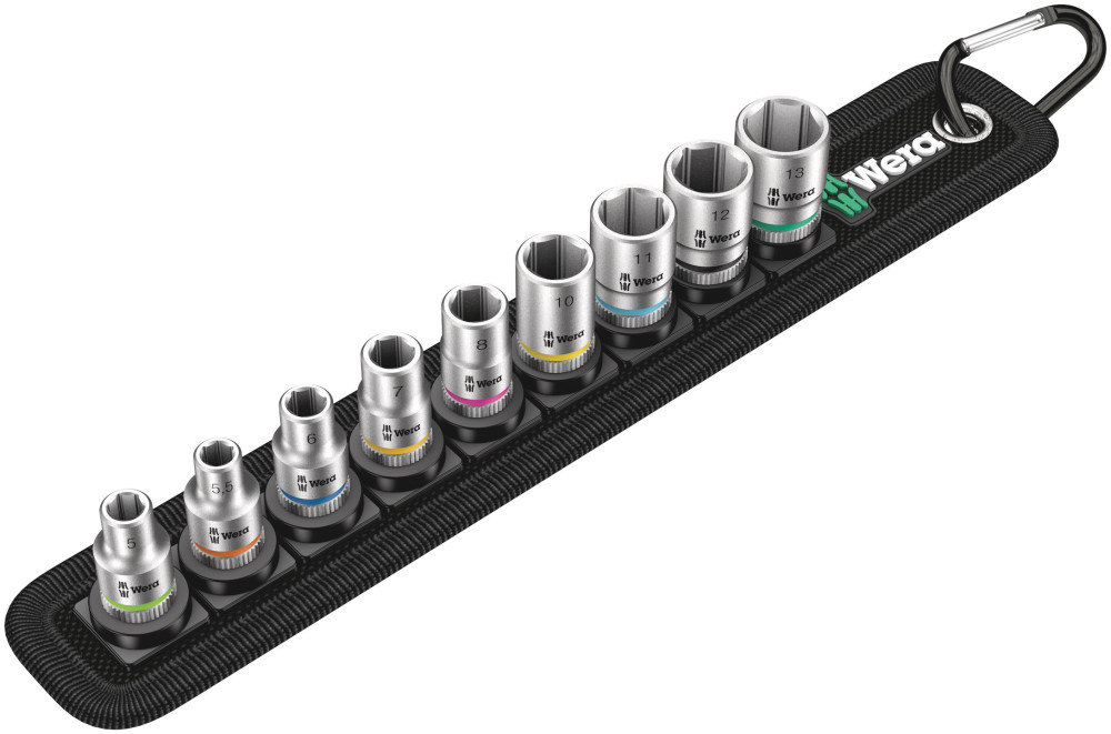 

Wera Tools 9pc 1/4" Drive Belt A 4 Zyklop Socket Set