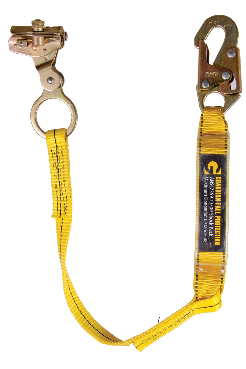 Guardian Fall Protection Rope Grab with Attached 3' Shock Absorbing Lanyard