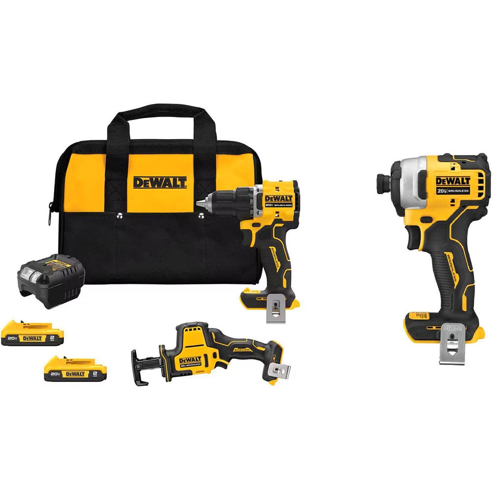 View DEWALT 20V MAX Lithium-Ion 3-Tool Cordless Combo Kit Bundle