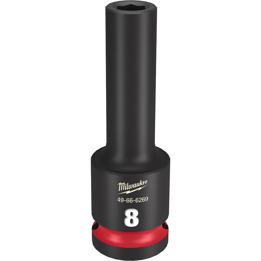 

Milwaukee SHOCKWAVE Impact Duty Socket 1/2" Drive 8MM Deep 6 Point