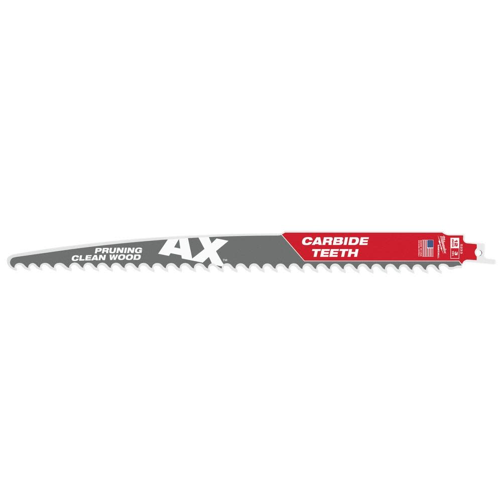 

Milwaukee 12" 3 TPI The AX with Carbide Teeth for Pruning & Clean Wood SAWZALL Blade 3PK