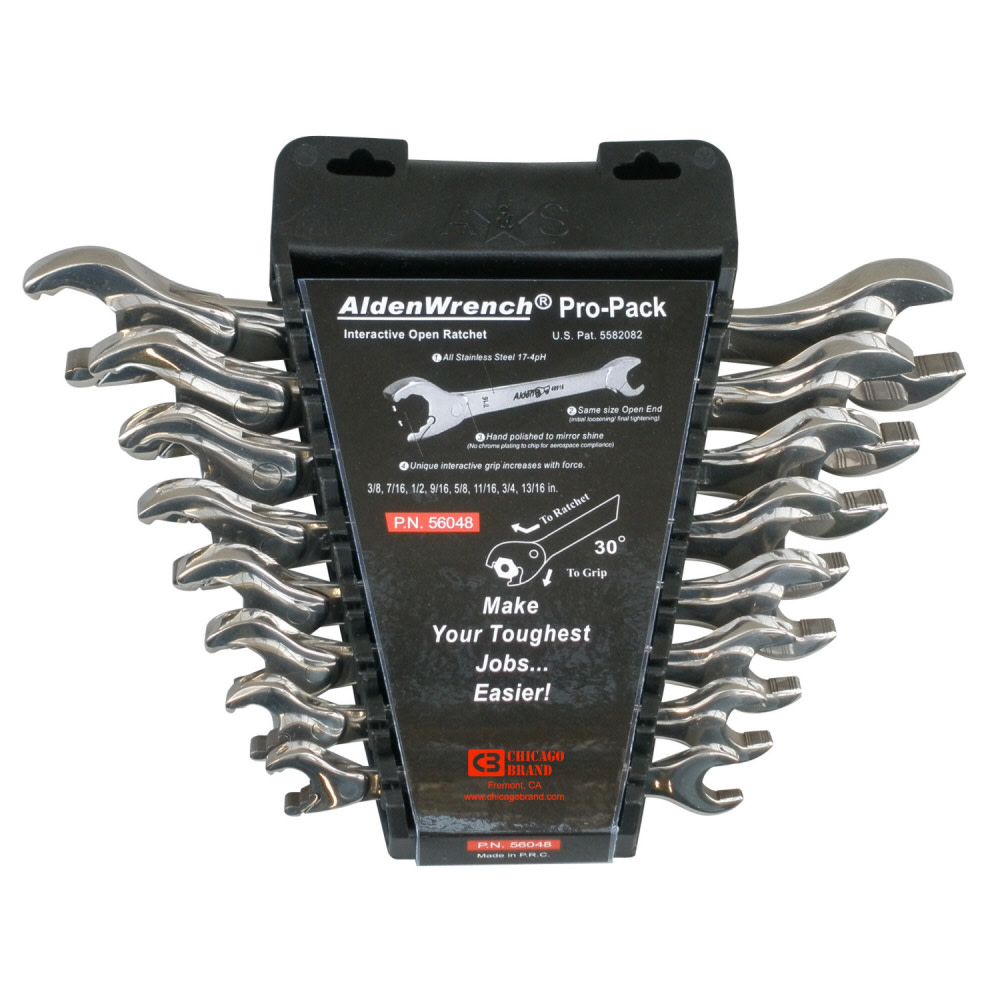 

Chicago Brand 8pc Open-End Ratchet Wrench Set