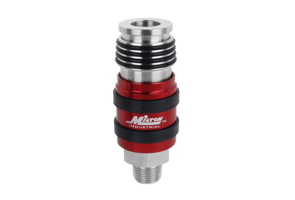 

Milton 2 In ONE Universal Safety Exhaust Coupler 3/8" MNPT x 3/8" Body Flow