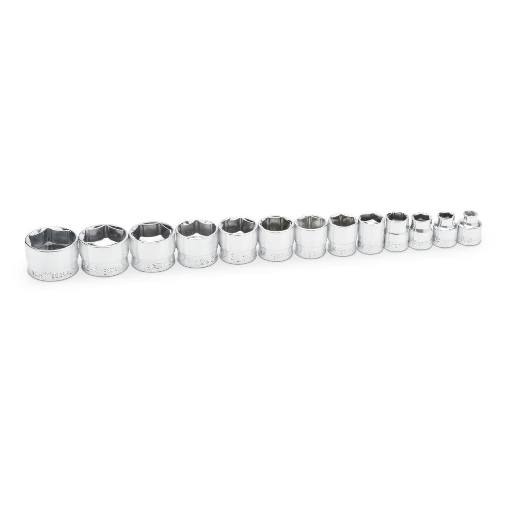 

GEARWRENCH 3/8" Drive 6 Point Stubby Socket Set SAE 13pc