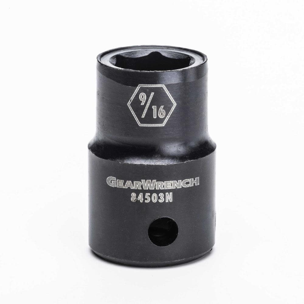 

1/2" Drive 6 Point Standard Impact SAE Socket 9/16"