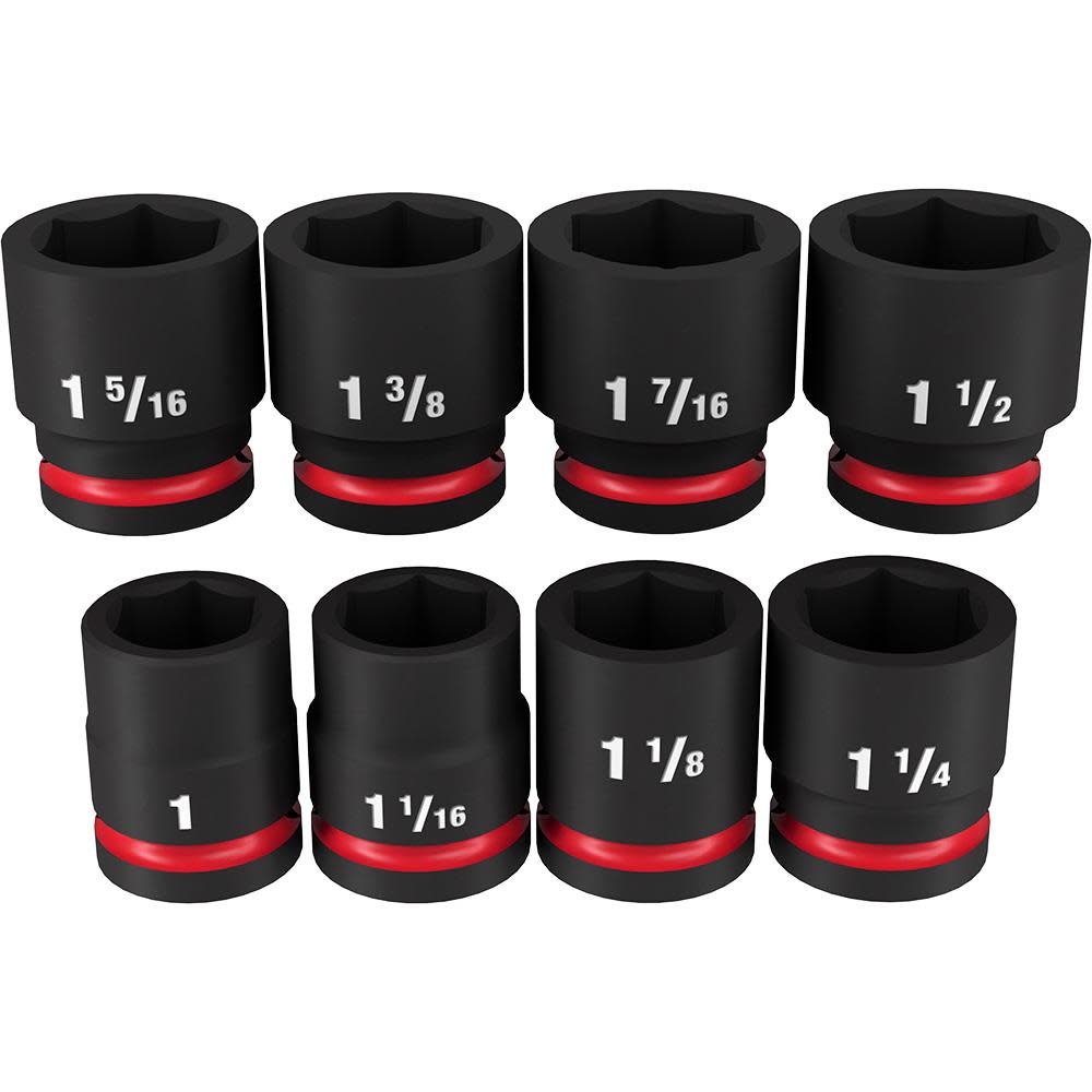 

Milwaukee Impact Socket 3/4" Drive SAE Standard 6 Point 8pc