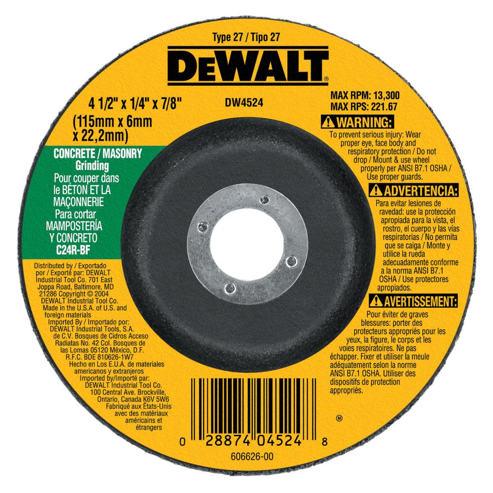 DEWALT Concrete/Masonry Grinding Wheel