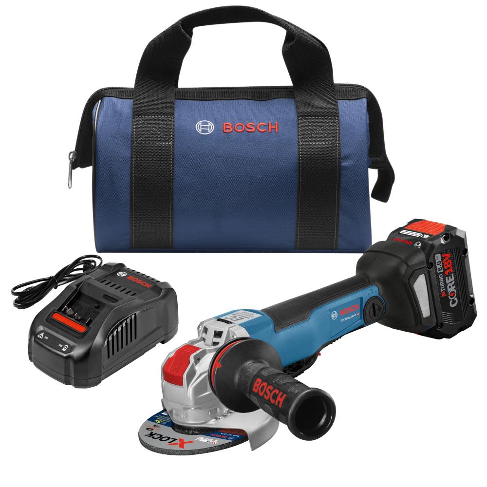 

Bosch 18V X-LOCK 4 1/2" 5" Angle Grinder CORE18V Kit