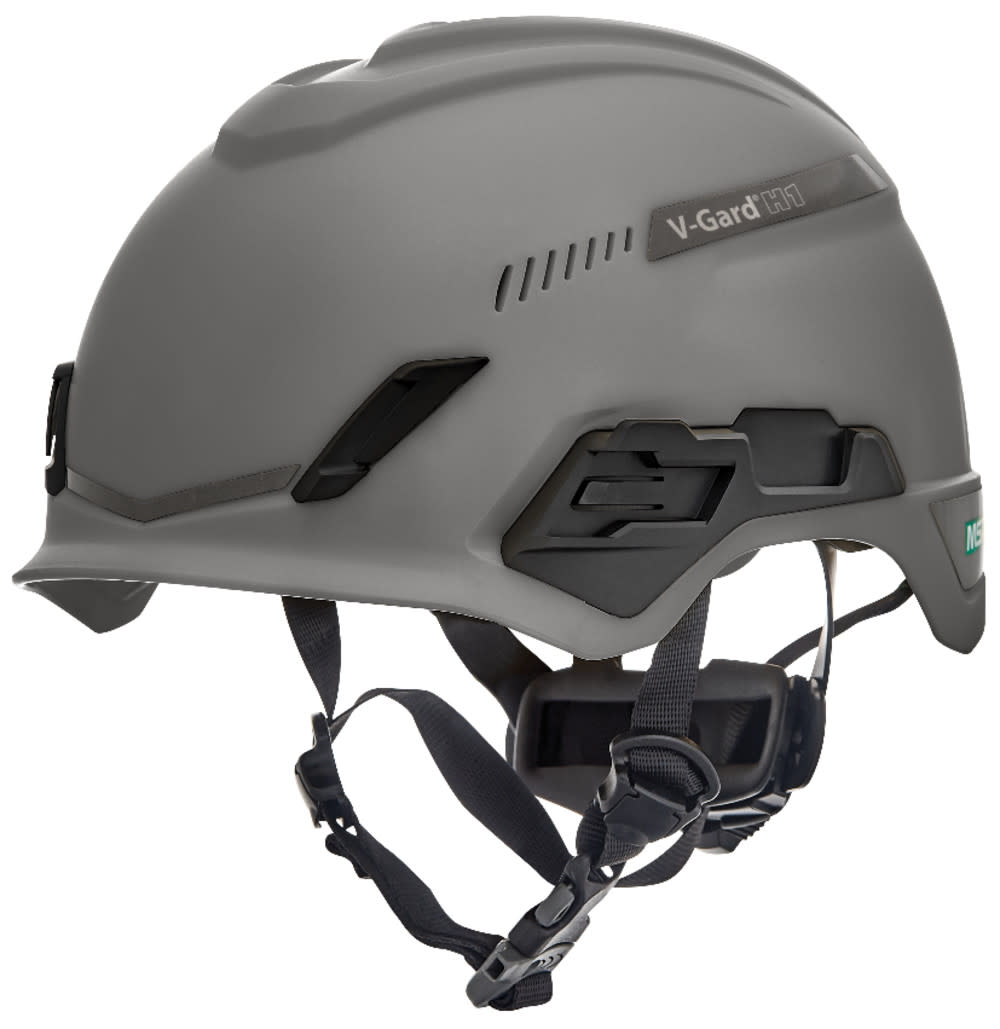 

MSA Safety Works V Gard H1 Safety Helmet Trivent Gray Fas Trac III Pivot