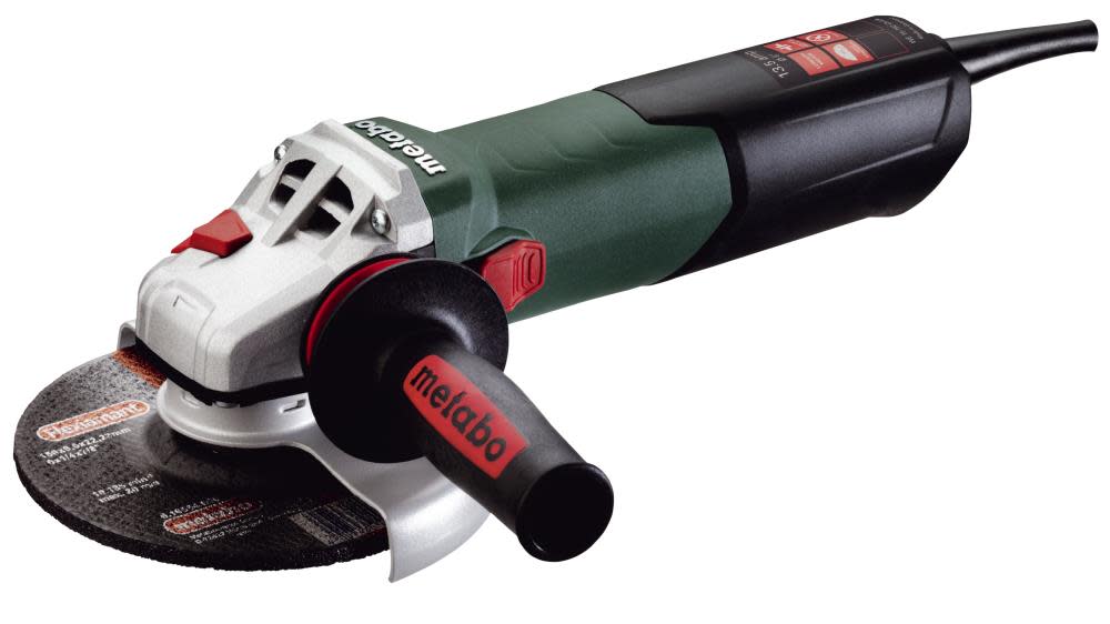 WE15-150QUICK 6 In. Angle Grinder w/Electronics, Lock-On Sliding Switch 13.5 A 9,600 RPM 600464420 from METABO - Acme Tools