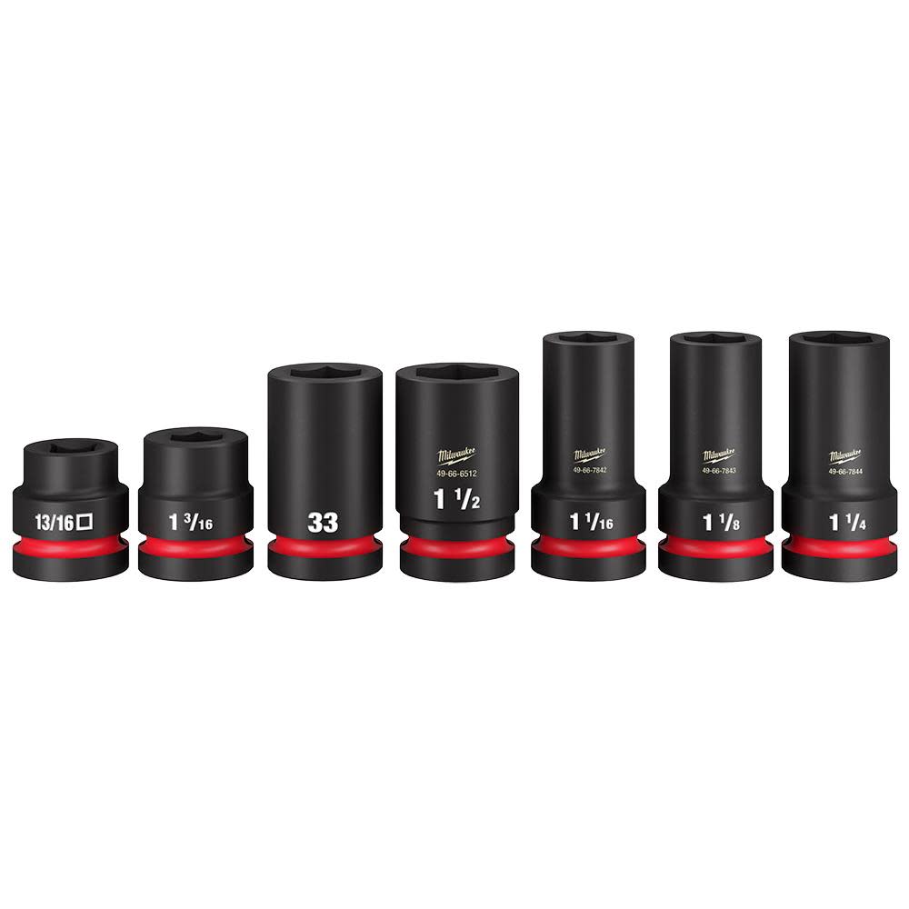 Milwaukee SHOCKWAVE Impact Duty 1 in Drive 7 Piece MM & SAE