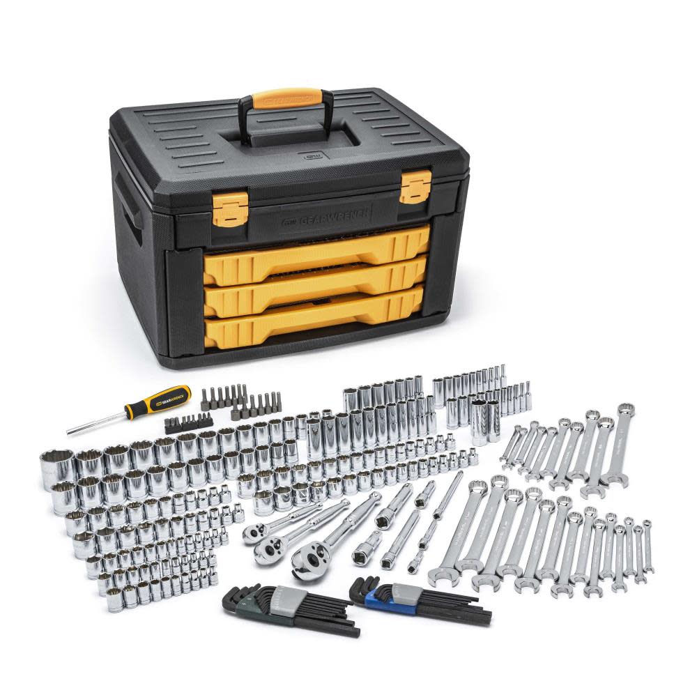 

GEARWRENCH 239 Piece Mechanics Tool Set in 3 Drawer Storage Box