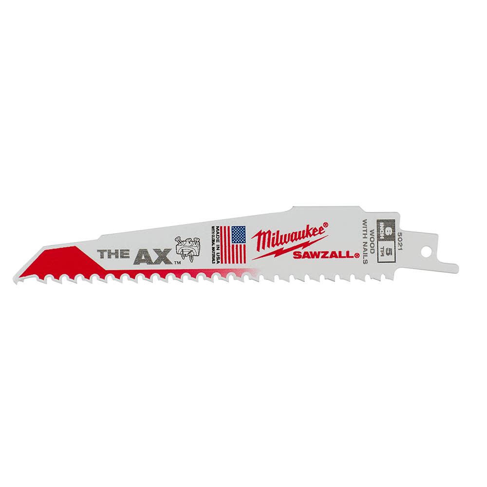 

Milwaukee 6 in. 5 TPI the Ax SAWZALL Blades 5PK
