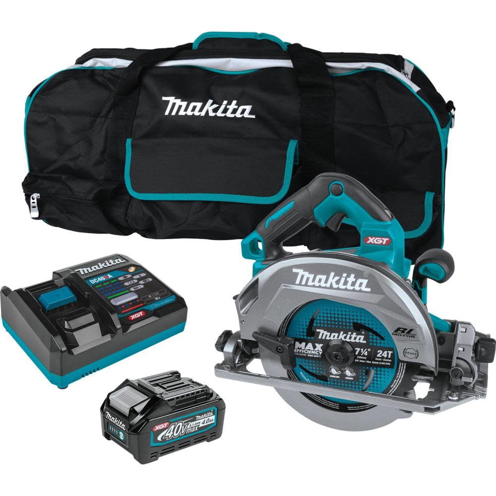 View Makita 40V max XGT 7 1/4in Circular Saw Kit with Guide Rail Compatiblity