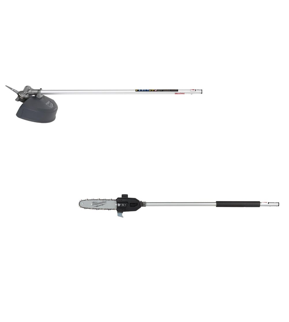 Milwaukee M18 FUEL QUIK LOK Brush Cutter Attachment & 10inch Pole Saw Attachment Bundle