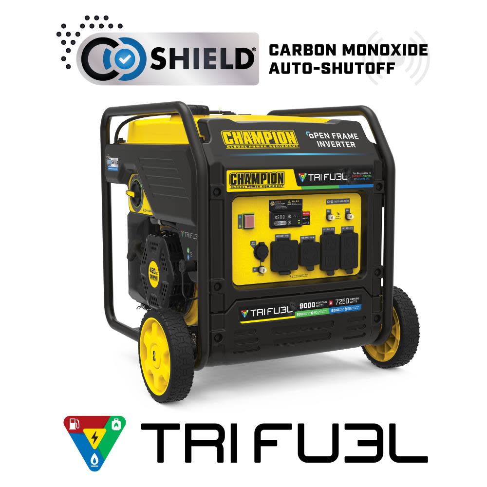 Champion Power Equipment 9000 Watt Inverter Generator TriFuel Open
