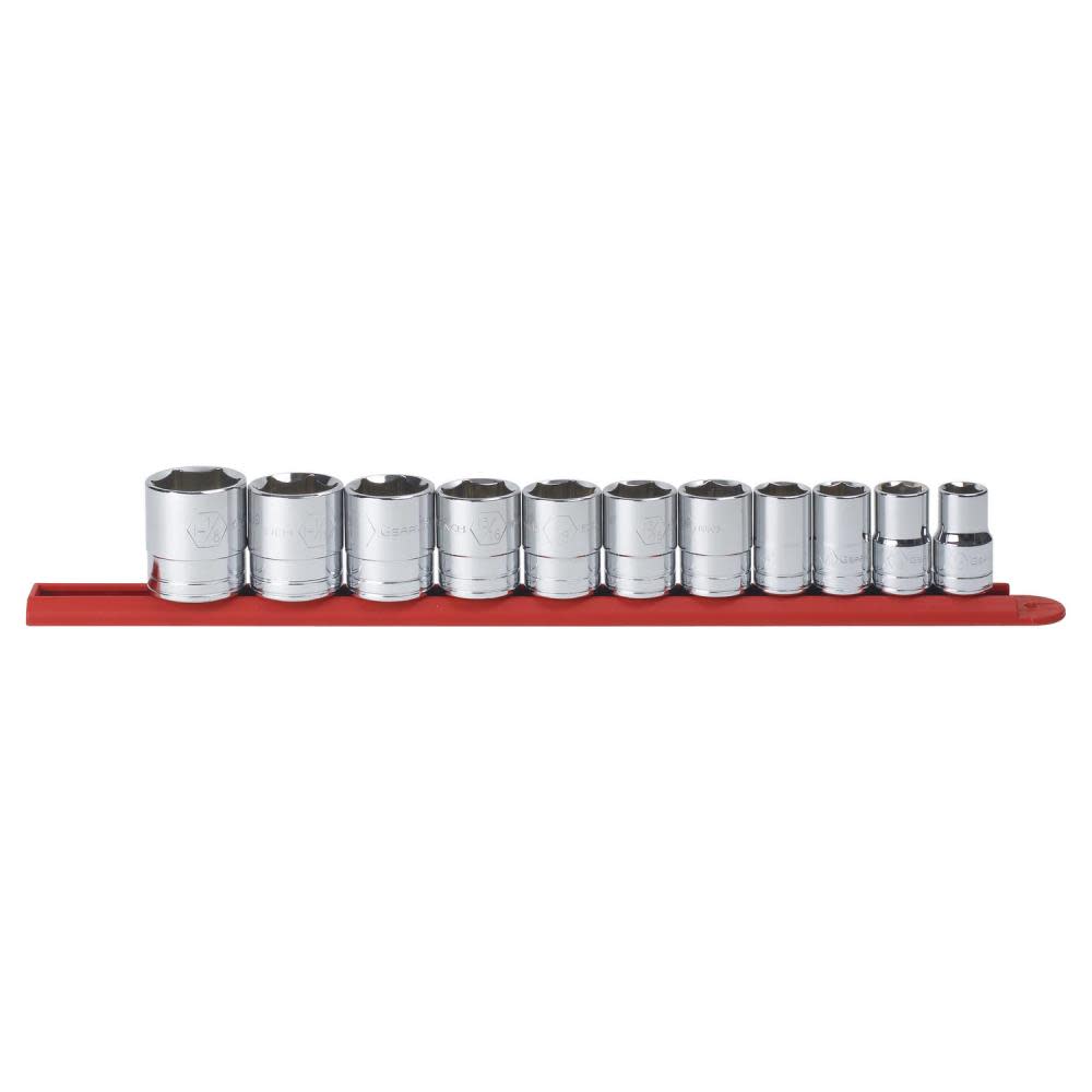 

GEARWRENCH 11 Pc 1/2" Drive 6 Point Standard SAE Socket Set