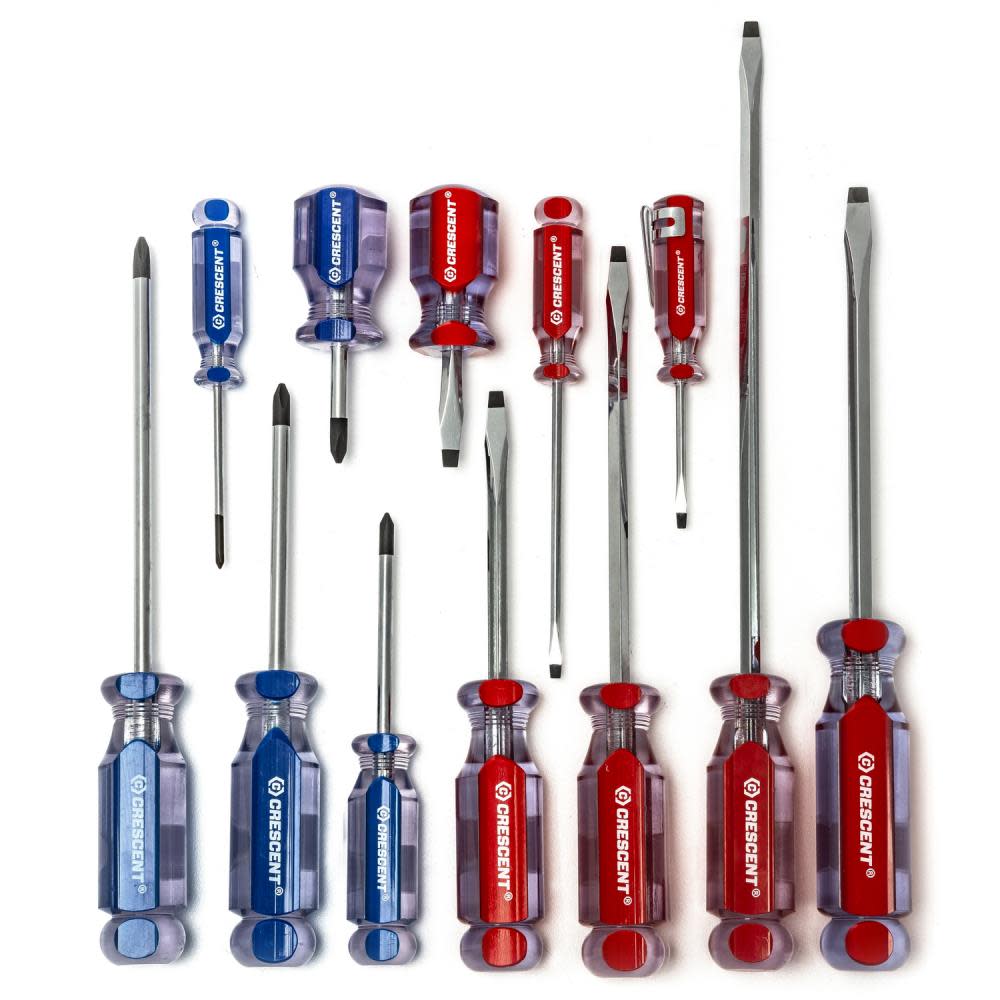 

Crescent 12 Piece Phillips/Slotted Acetate Screwdriver Set