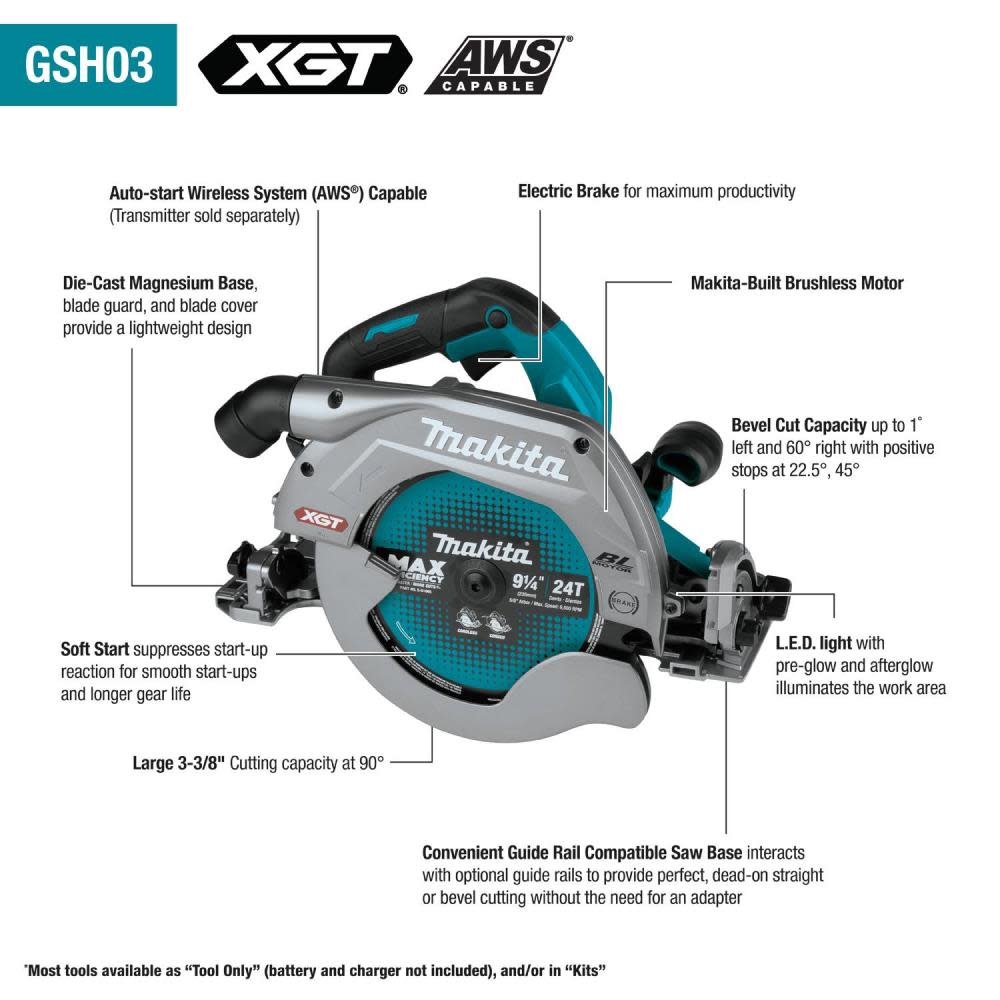 Makita 40V max XGT 9 1/4in Circular Saw Guide Rail